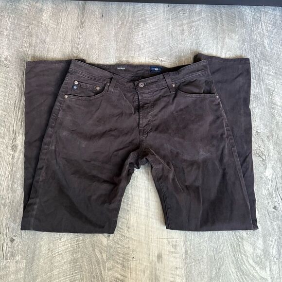AG Adriano Goldschmied The Tellis Dark Brown Pants mens size 33 office work - Picture 1 of 8